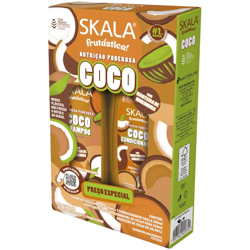Skala Vegan Coconut Oil Shampoo and Conditioner Kit 325ml