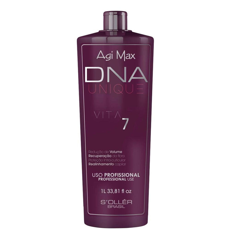 Condicionador capilar Agi Max DNA Unique Vita 7, 1 litro, para realinhamento e redução de volume