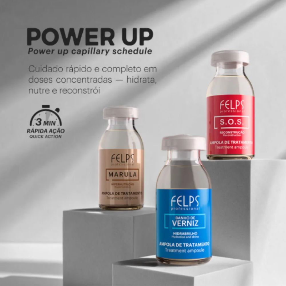 Felps cronograma capilar ampolas power up 3x15ml