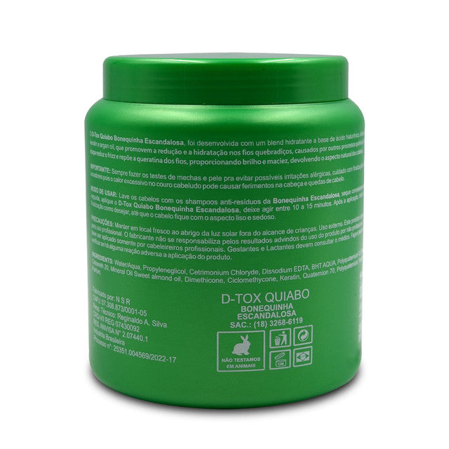 Bonequinha Escandalosa, D-Tox Quiabo, Hair Mask For Hair, 1kg