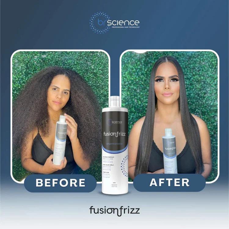 BR Science | Fusion Frizz OrganicPlastia | Bright Smoothing Treatment | Organic Acids | 1L / 33.8 fl.oz. - BUY BRAZIL STORE