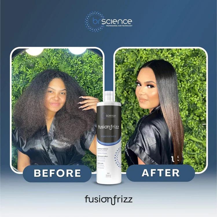 BR Science | Fusion Frizz OrganicPlastia | Bright Smoothing Treatment | Organic Acids | 1L / 33.8 fl.oz. - BUY BRAZIL STORE