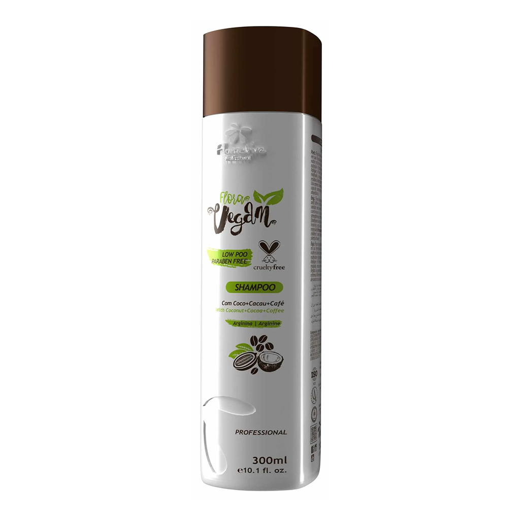Floractive, Flora Vegan com Coco+Cacau+Cafe, Deep Cleansing Shampoo For Hair, 300ml