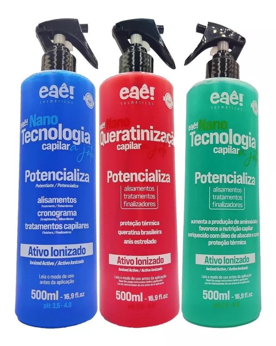 Eae, kit Nano Tecnologia Verde, Vermelho e Azul, 3x 500ml, - BUY BRAZIL STORE