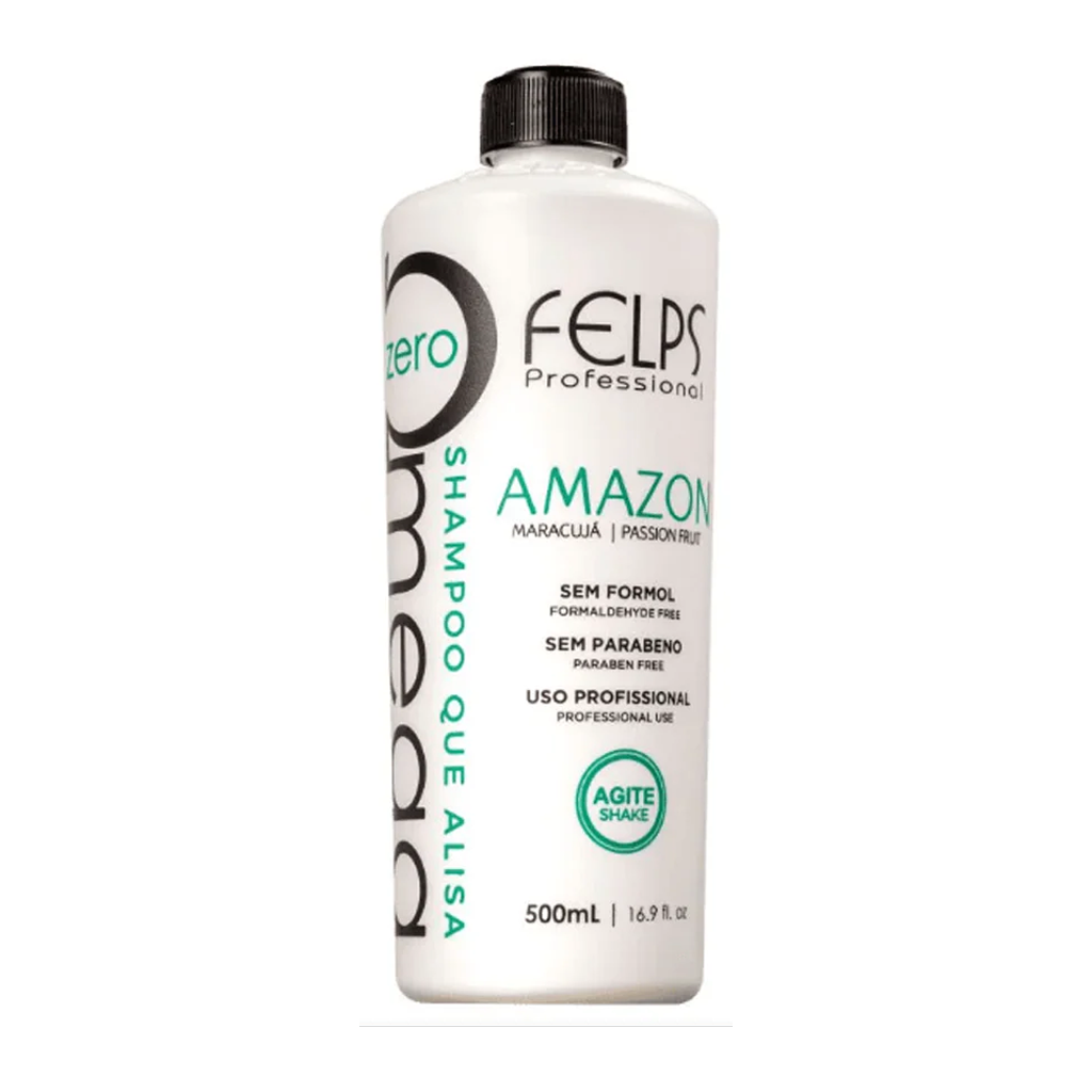 Felps Amazon Omega Zero 500ml condicionador restaurador amarelo para cabelos com frizz