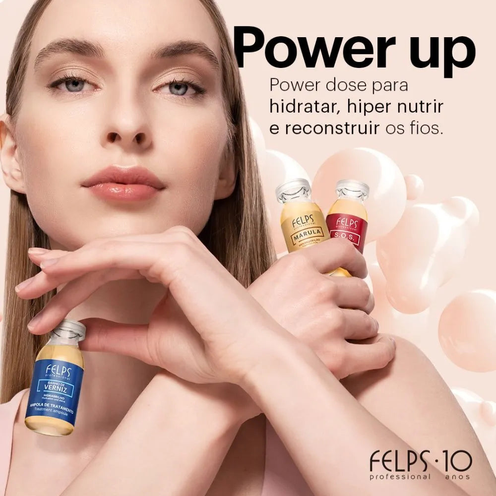 Felps cronograma capilar ampolas power up 3x15ml