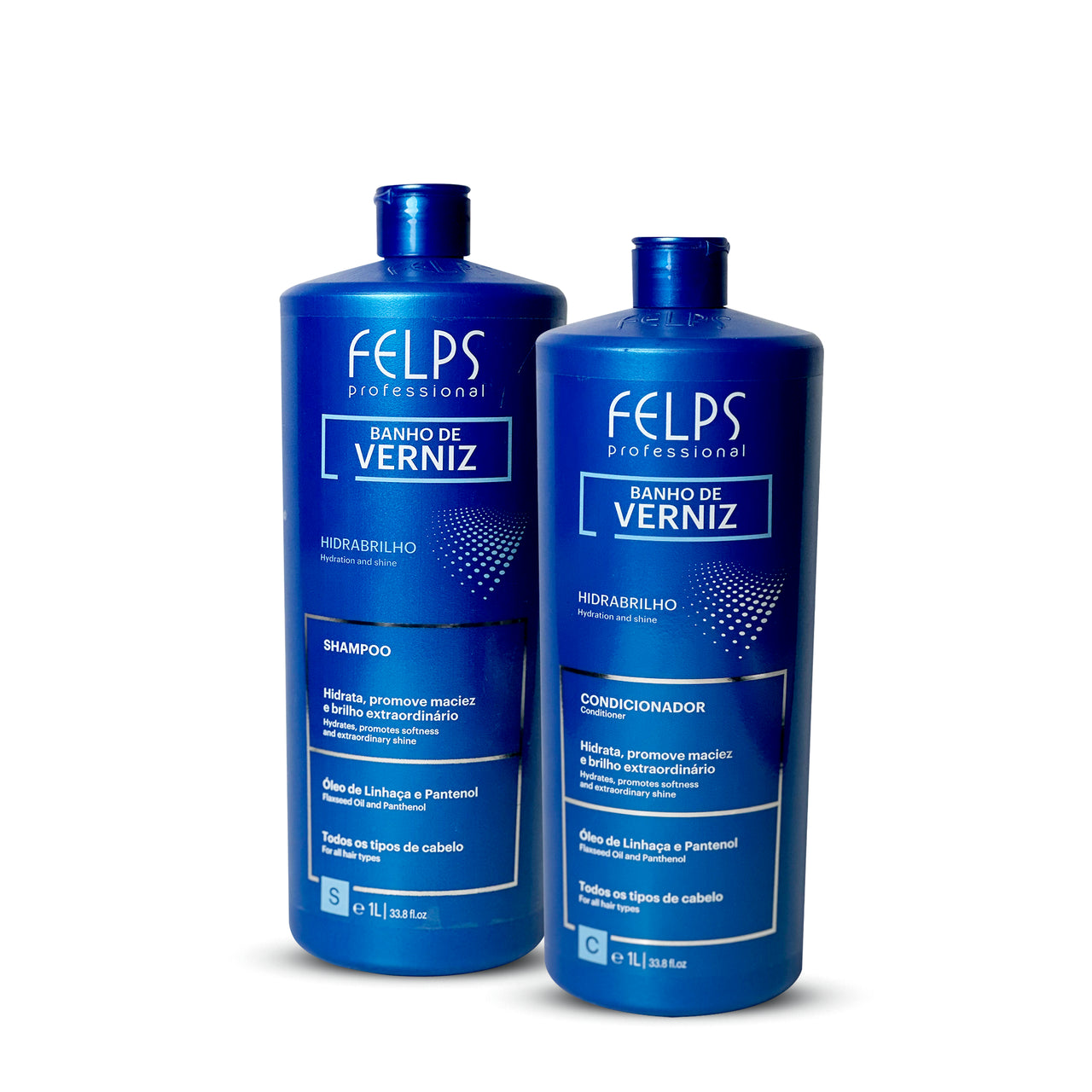 Felps, Kit Banho De Verniz Brilho Intenso, 2x1L