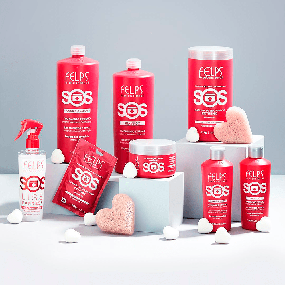Felps, Kit SOS Tratamento Extremo, 2x1L | 38.2 oz - BUY BRAZIL STORE