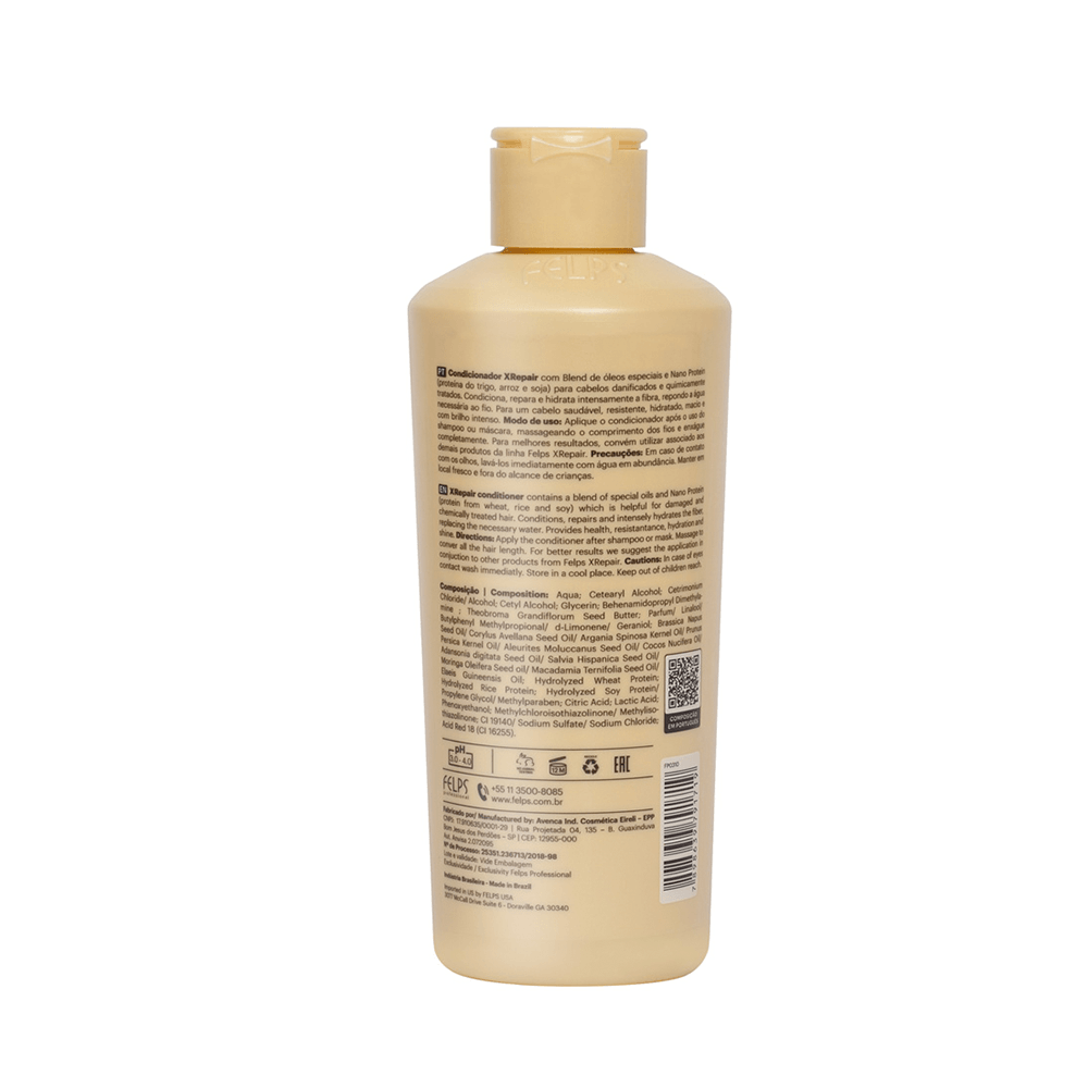 Felps, Xrepair Biomolecular, Restoring Conditioner For Hair, 250ml - BUY BRAZIL STORE
