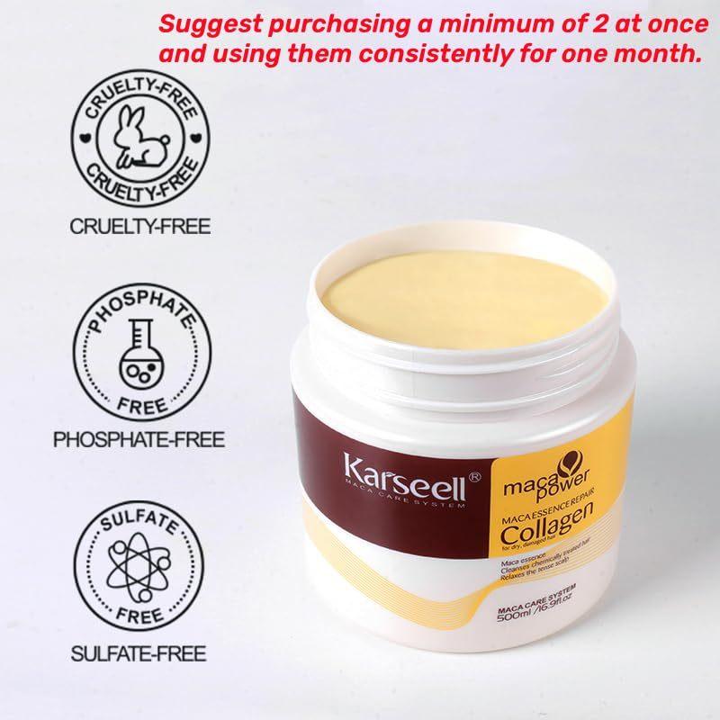 Karseell Collagen Hair Treatment Deep Repair Argan Oil Collagen 500ml - BUY BRAZIL STORE