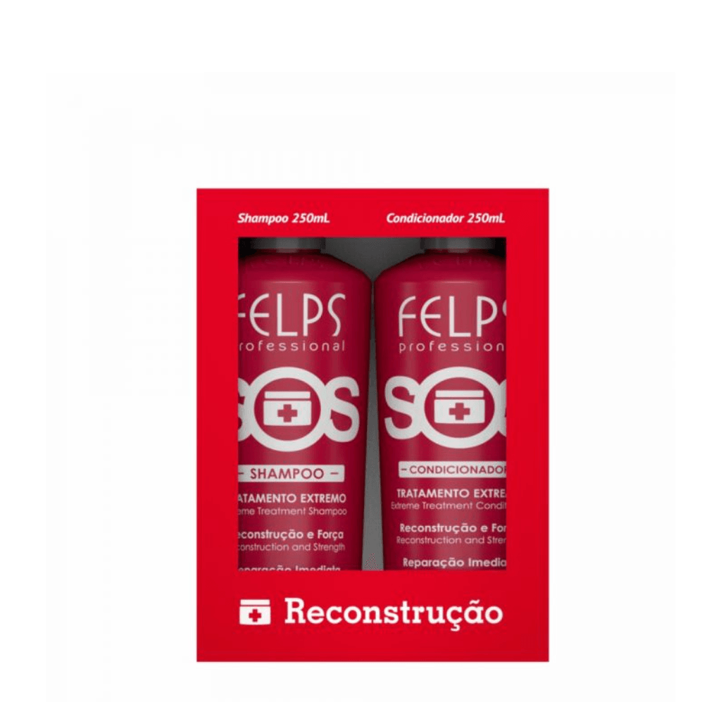 Kit Duo Home Care SOS Reconstrução Felps Professional 2x250mL 8.4 oz fl - BUY BRAZIL STORE