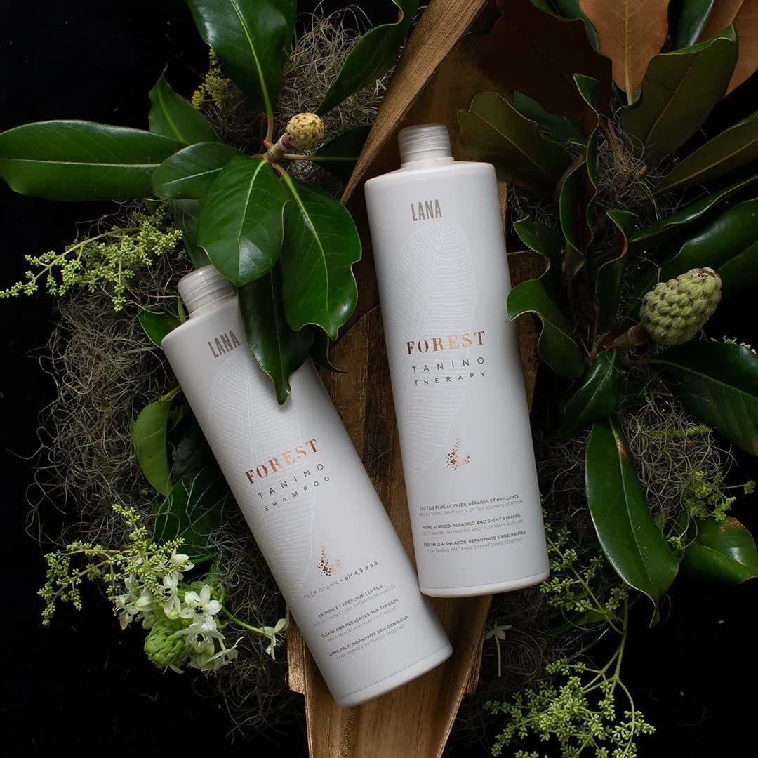 Lana Brasiles | Forest Tanino Duo Deep Clean Shampoo And Smoothing Hair Treatment | All Hair Types | Smooth And Natural | (Set of 2) (1000 ml / 33.8 fl.oz) - BUY BRAZIL STORE