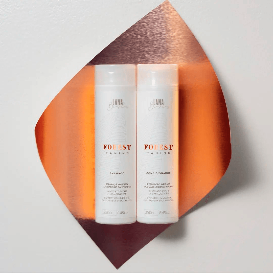 Lana Brasiles | Forest Tanino Shampoo And Conditioner Duo Hair Care| Immediate Repair of Highly Damaged Hair, Hair Vitality, and a Blend of Vitamins | (2x) 250 ml / 8.45 fl.oz. (Set of 2) - BUY BRAZIL STORE