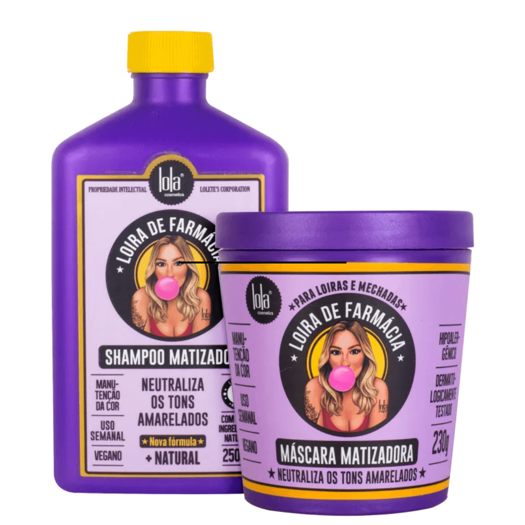 Lola Cosmetics Loira De Farmácia Kit: Shampoo + Tinting Mask 250G +230G - BUY BRAZIL STORE