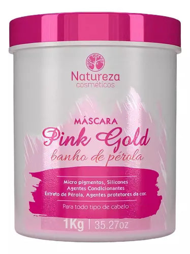 Natureza Cosmeticos, Pink Gold, Hair Mask For Hair, 1Kg