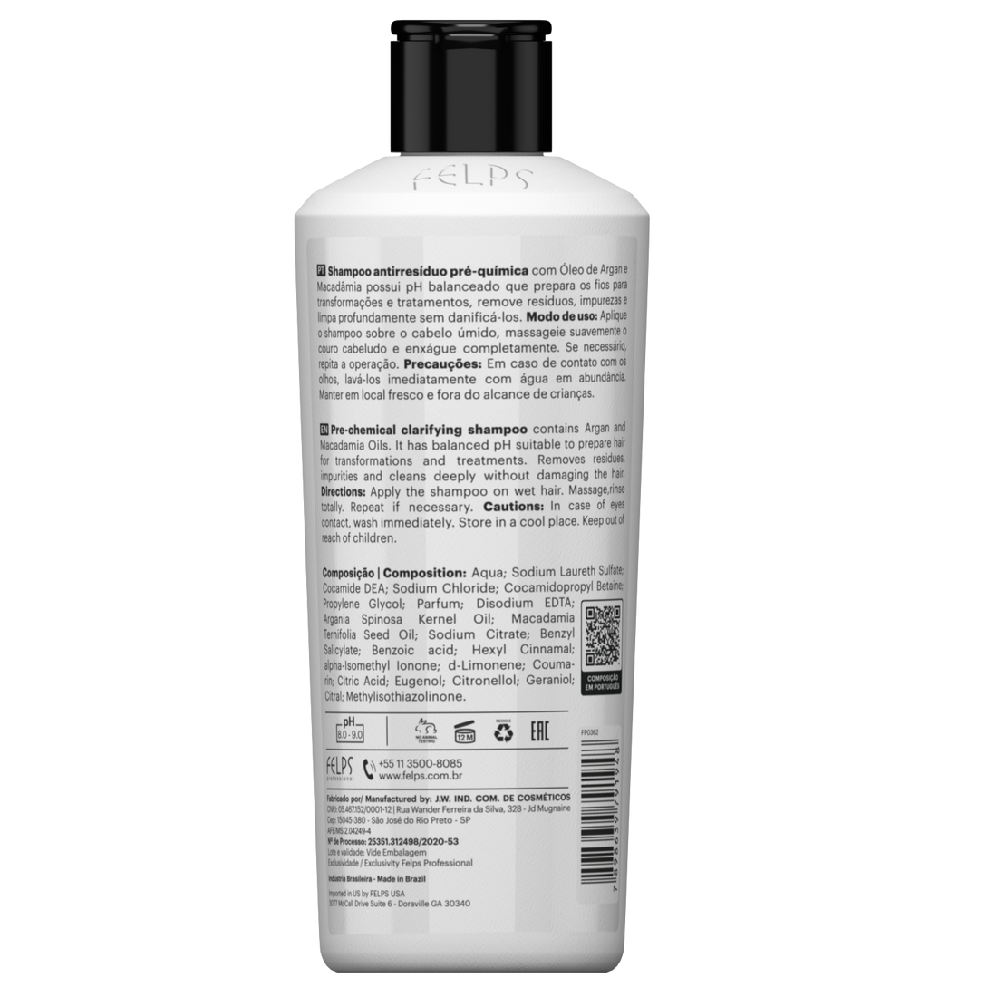 Felps, Antirresiduo, Deep Cleansing Shampoo For Hair, 1L | 33.8 oz