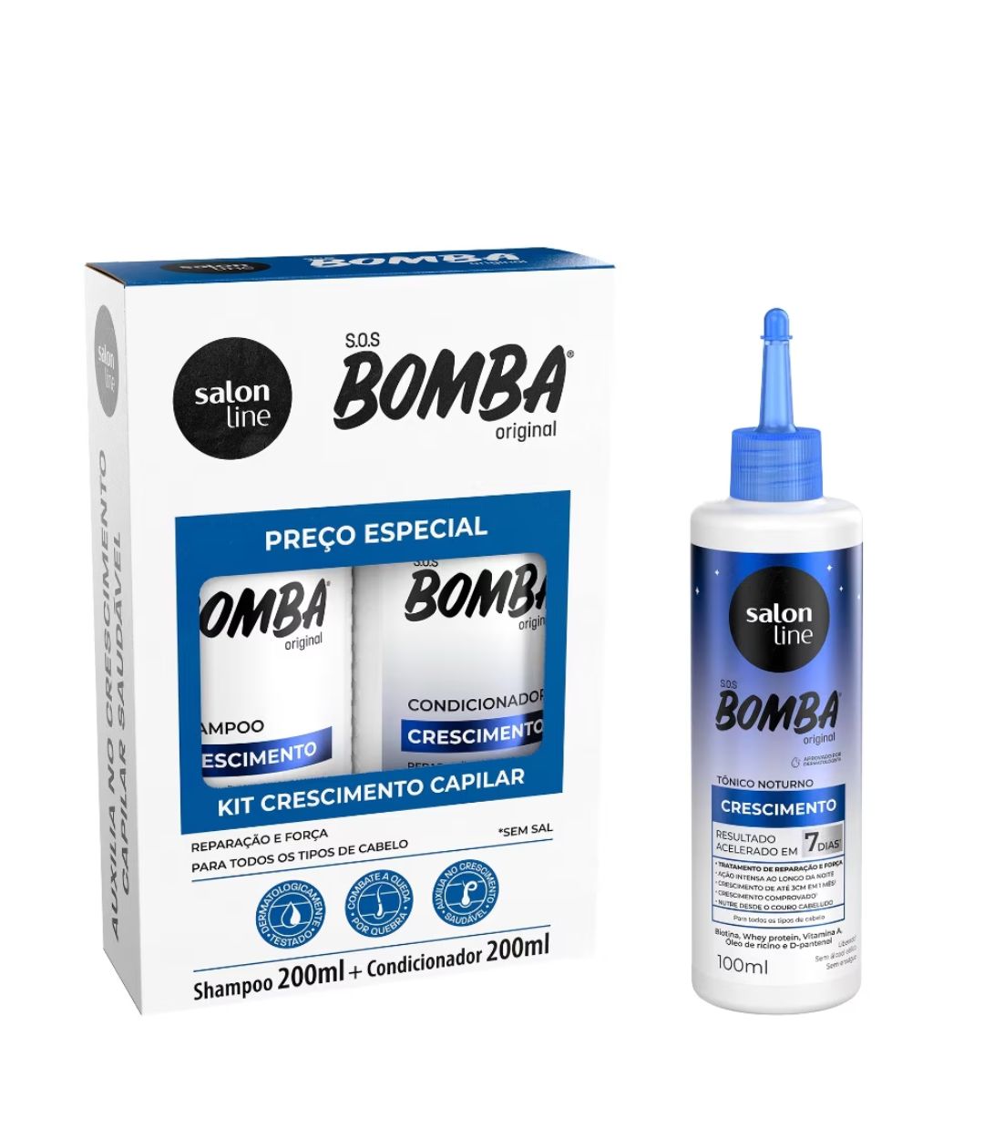 Salon Line - shampoo and conditioner kit + SOS Growth Bomb night tonic