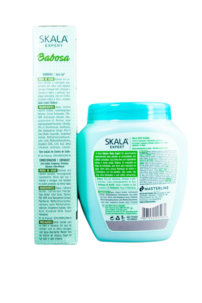 Skala Expert Babosa Aloe Vera Curly Hair Hydration Shine Vegan Kit 3 Products - Skala