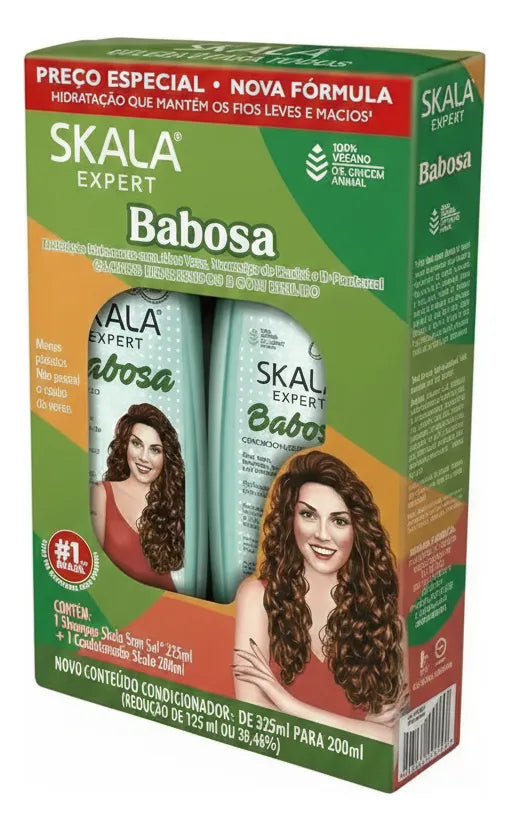 Skala Expert Babosa Aloe Vera Curly Hair Hydration Shine Vegan Kit 3 Products - Skala