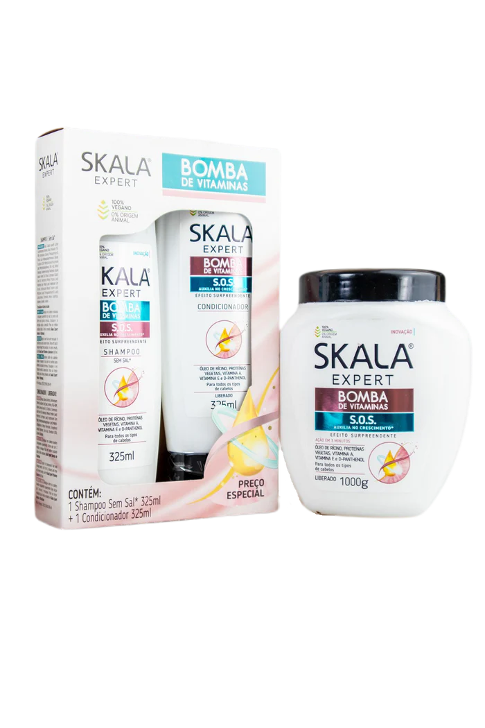 Skala Expert Bomba de Vitaminas Vitamin Pump SOS Hair Growth Nutrition Treatment Kit 3 Products - Skala