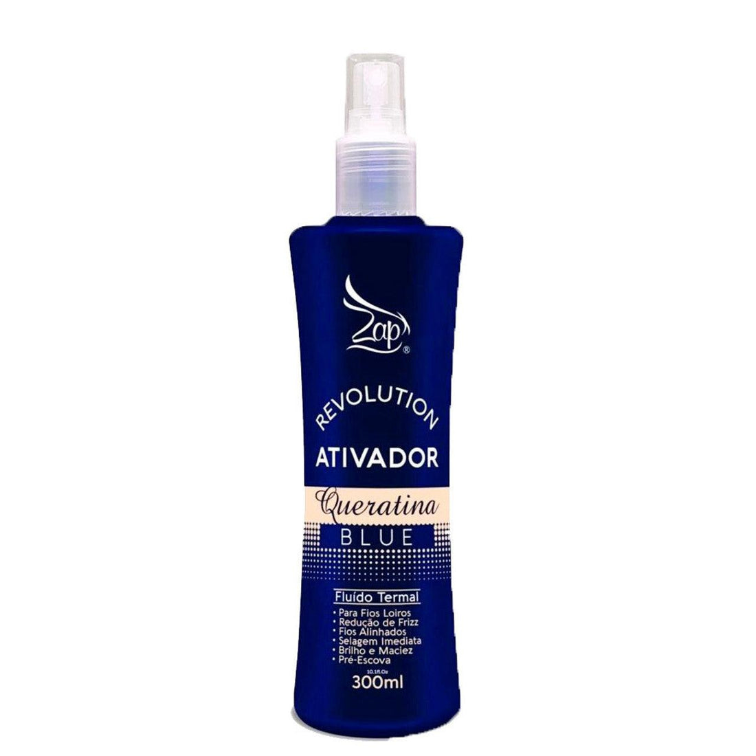 Zap Cosmeticos, Revolution Ativador Queratina Blue, Finishing Oil For Hair, 300ml - BUY BRAZIL STORE