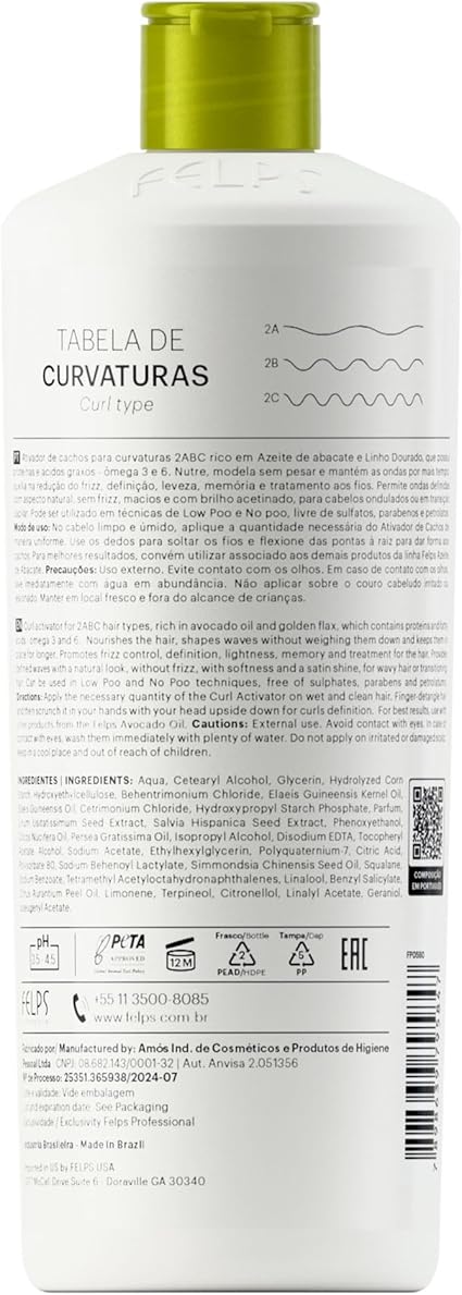 2ABC Avocado Oil Curl Activator 500mL - Felps Professional