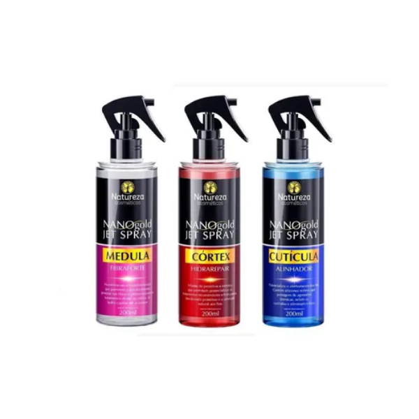 Natureza Cosmetics Nano Gold Jet Spray Kit 3x200ml