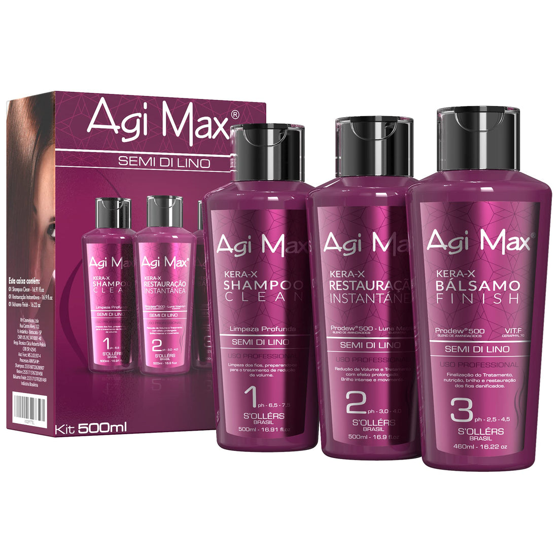 Agi Max Semi Di Lino Kit – Deep Hair Treatment 2x500ml + 460g