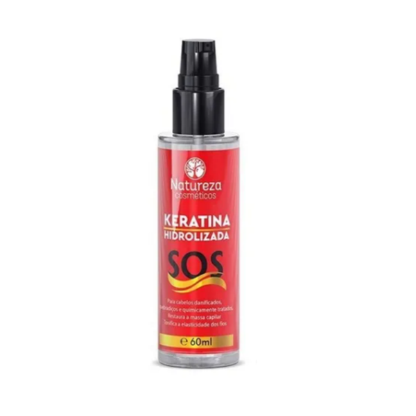 Natureza Cosmeticos, Keratina Hidrolisada SOS, Finishing Oil For Hair, 60ml