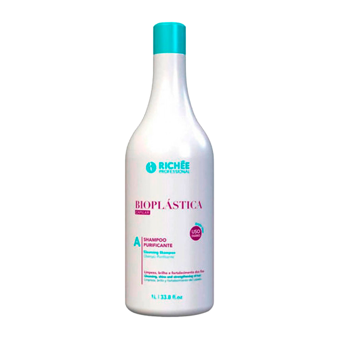 Richee, Traitement Bioplastica, Shampoing nettoyant en profondeur pour cheveux, 1 L