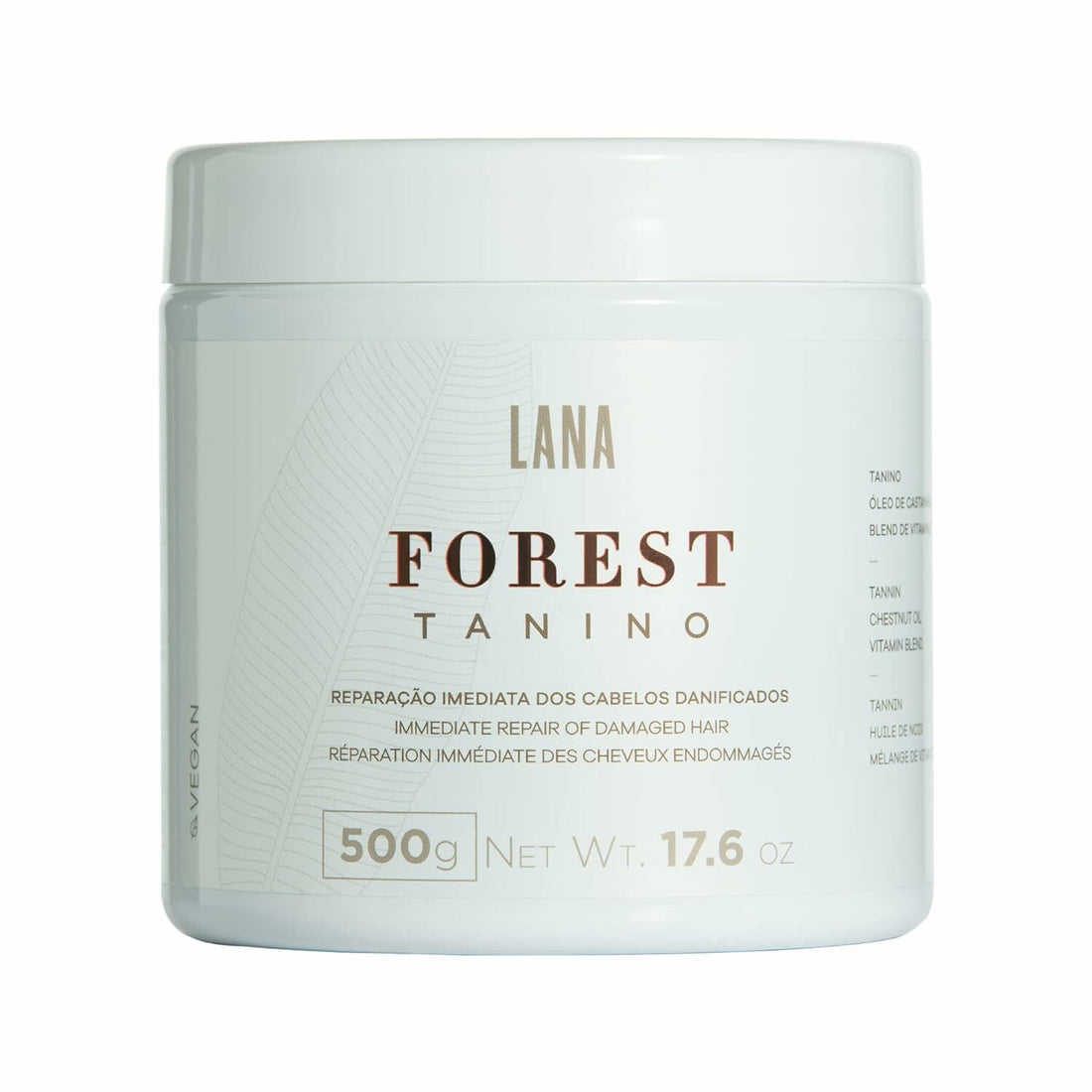 Lana Brasiles | Maska naprawcza Forest Tanino | Natychmiastowa naprawa zniszczonych włosów | (500 gr / 17,6 uncji)