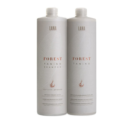 Lana Brasiles | Forest Tanino Duo Deep Clean Shampoo And Smoothing Hair Treatment | All Hair Types | Smooth And Natural | (Set of 2) (1000 ml / 33.8 fl.oz)