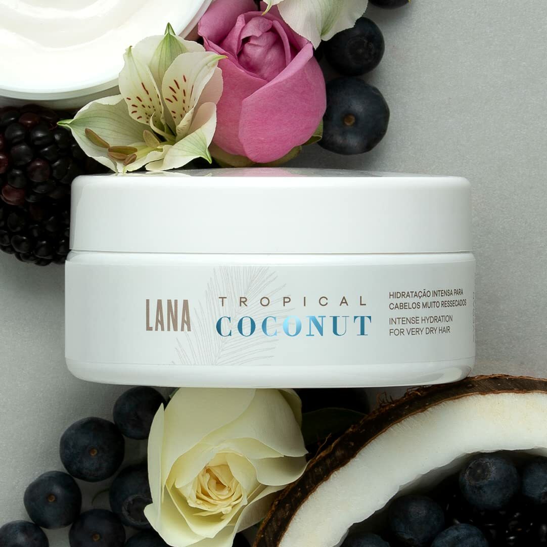 Lana Brasiles | Maska z tropikalnego kokosa | Intensywne nawilżenie do bardzo suchych włosów | (200 gr / 7,05 uncji)