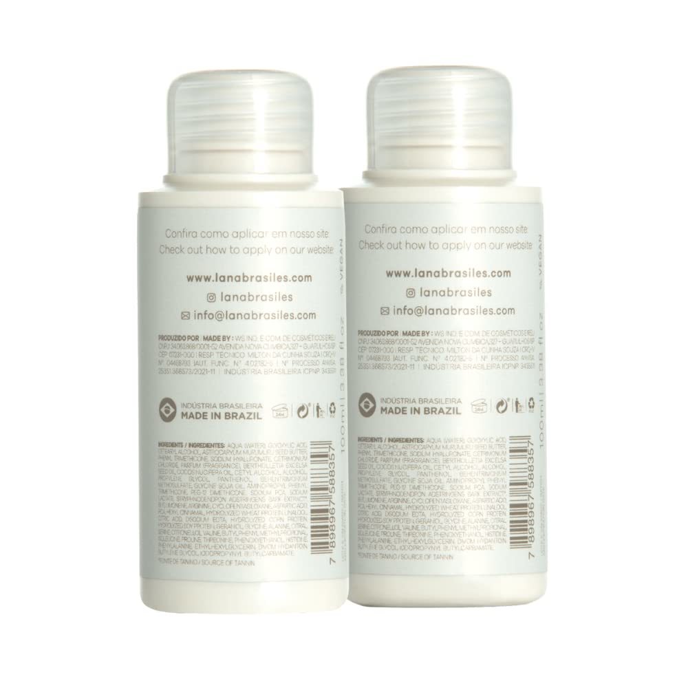 Lana Brasiles | Forest Tanino Duo Deep Clean Shampoo And Smoothing Hair Treatment | All Hair Types | Smooth And Natural | (Set of 2) (100 ml / 3.38 fl.oz)