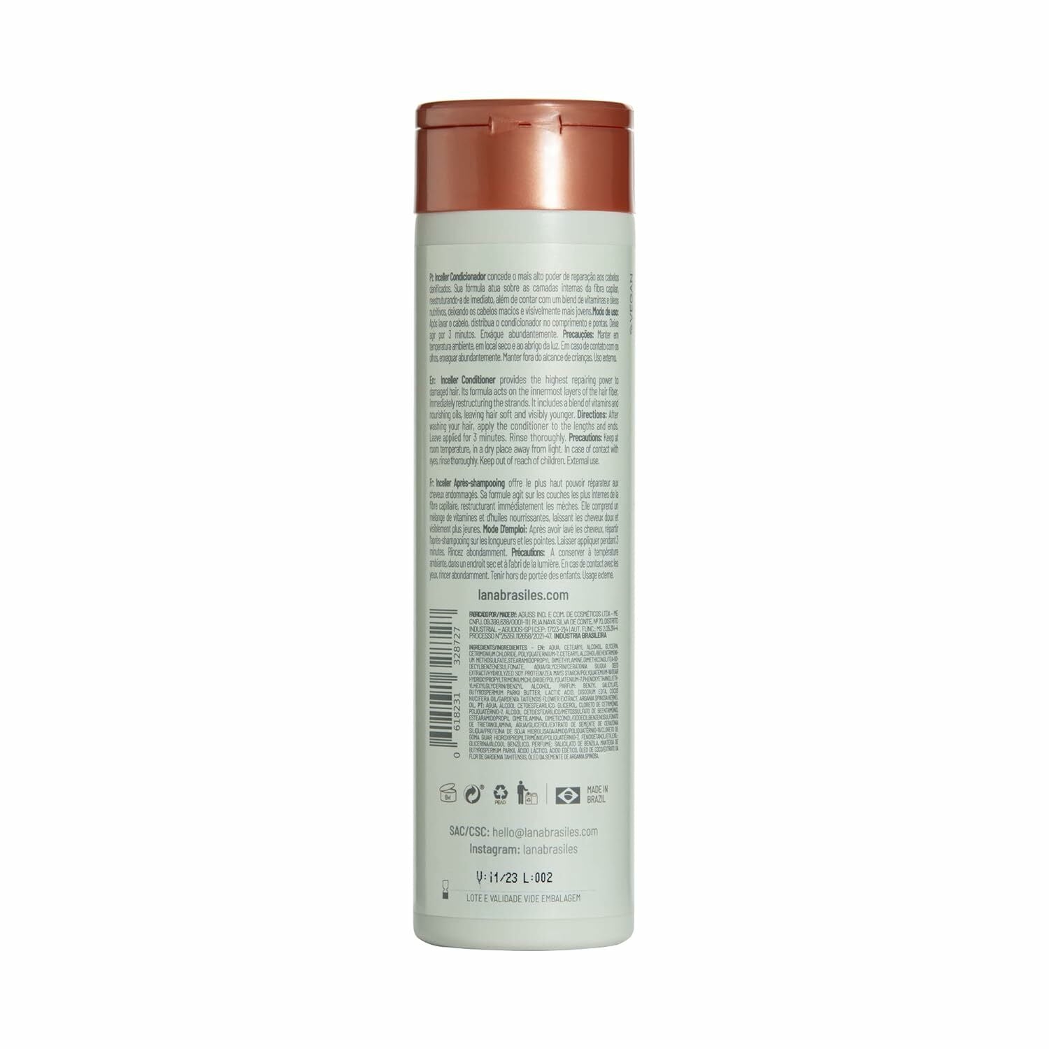 Lana Brasiles | Inceller Conditioner | Treats And Rejuvenates Hair | Shine And Softness | 250 ml / 8.45 fl.oz.