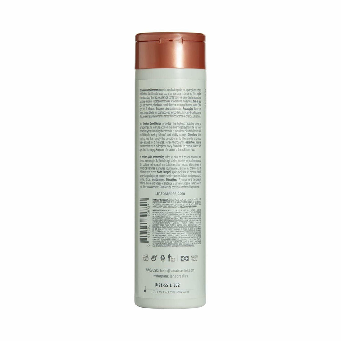 Lana Brasiles | Inceller Conditioner | Treats And Rejuvenates Hair | Shine And Softness | 250 ml / 8.45 fl.oz. - BUY BRAZIL STORE