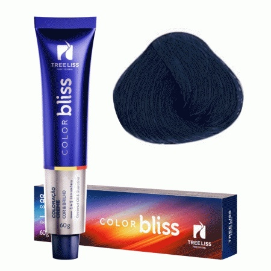Treeliss  Color Bliss Preto azulado 1 Hair Dye For Hair    60g | 2.1 oz