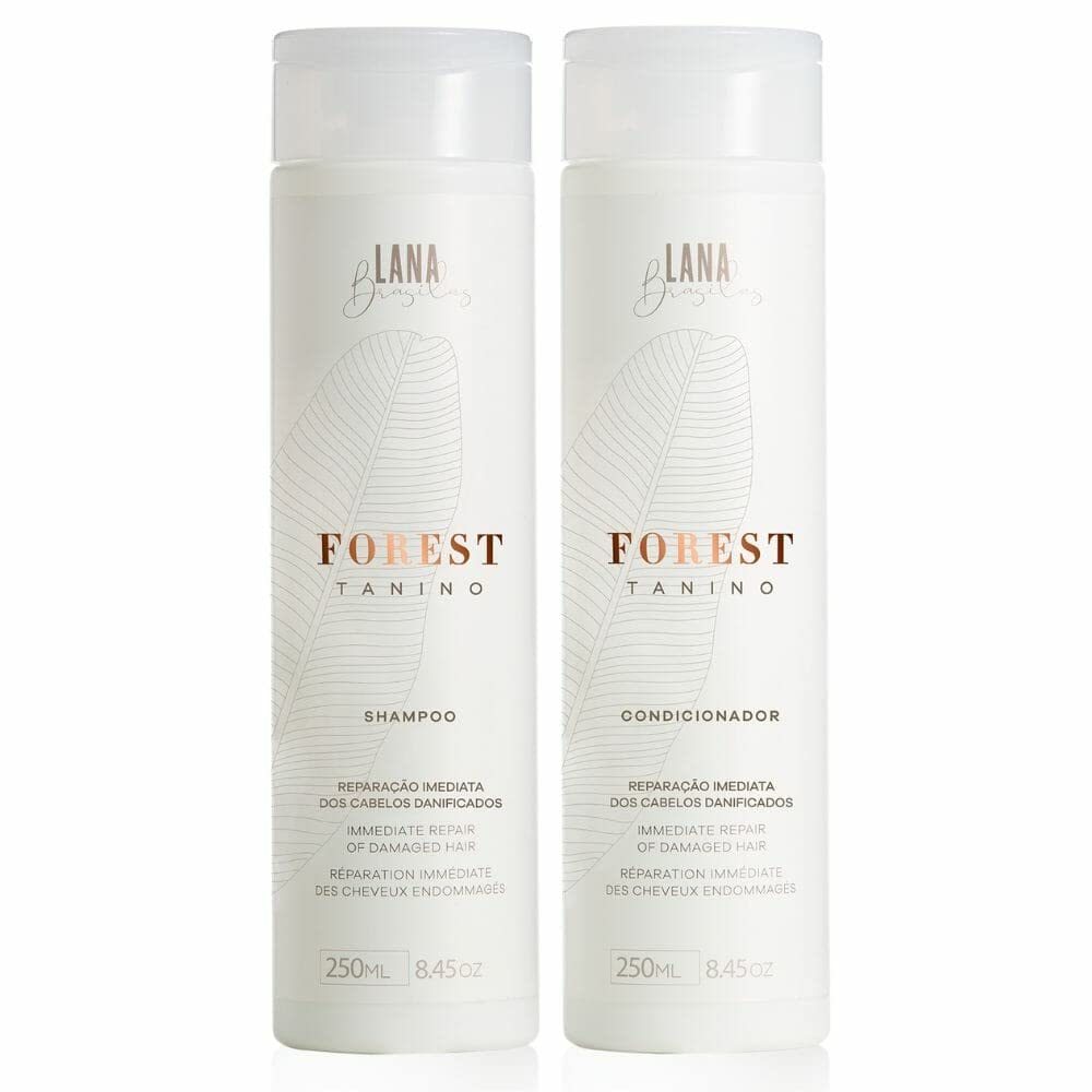 Lana Brasiles | Duet szamponu i odżywki Forest Tanino do pielęgnacji włosów| Natychmiastowa naprawa bardzo zniszczonych włosów, witalność włosów i mieszanka witamin | (2x) 250 ml (Zestaw 2)