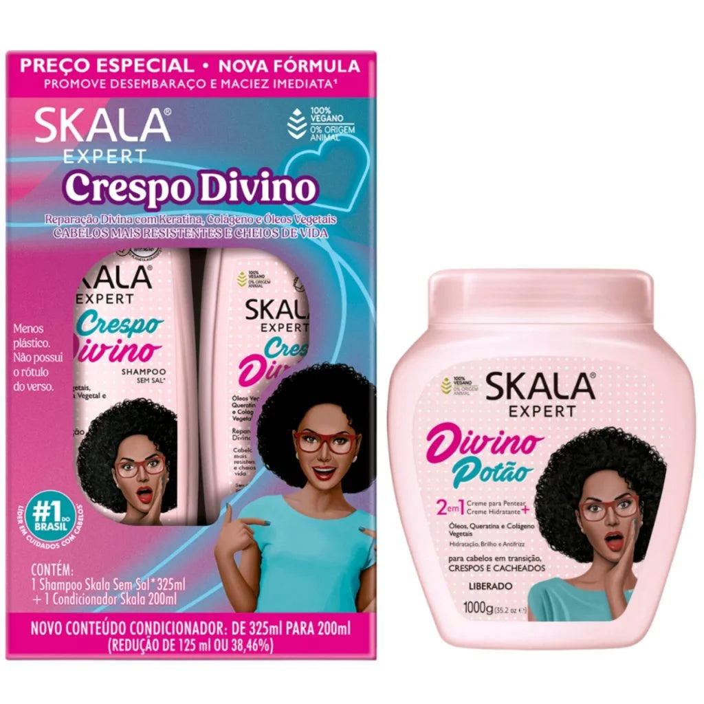 Skala Expert Divino Potao Curly Hair Transition Anti Frizz Moisturising Kit 3 Prod. - Skala