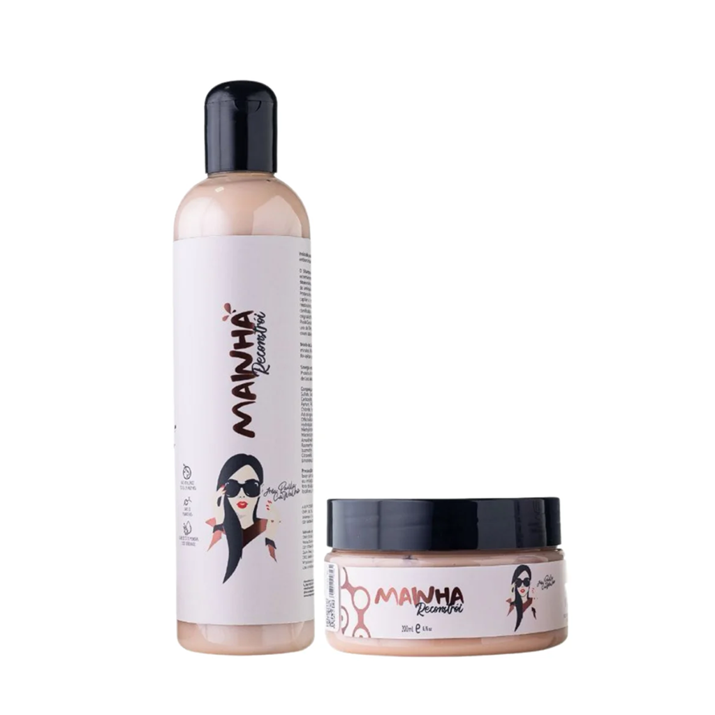 Ana Paula Carvalho Mainha Reconstroi shampoo and hair mask kit for hair reconstruction, 700g.