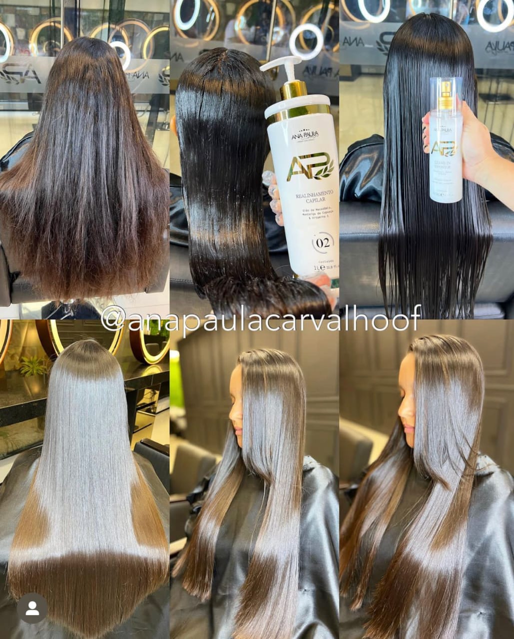 Processo de transformação capilar do cabelo seco e espesso ao liso e brilhoso com produtos de alisamento
