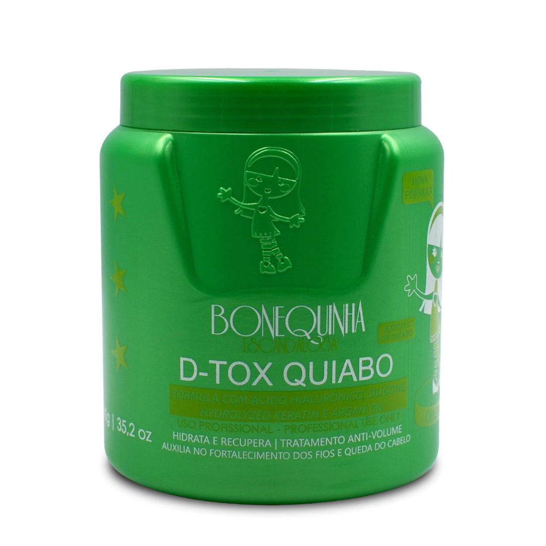 Bonequinha Escandalosa, D-Tox Quiabo, Hair Mask For Hair, 1kg