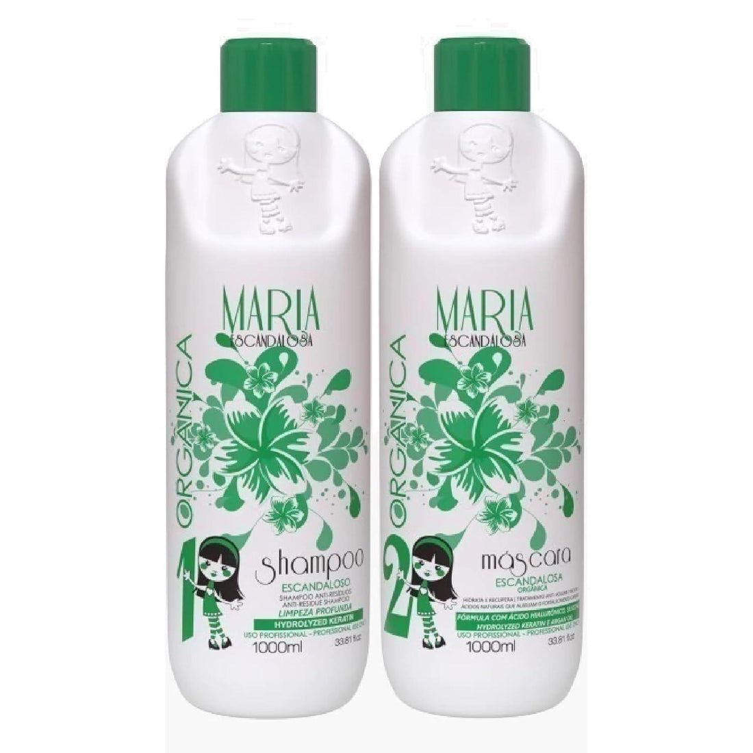 Bonequinha Escandalosa, Kit Green, Smoothing Keratin, 2x1L/33.8 fl.oz. - BUY BRAZIL STORE