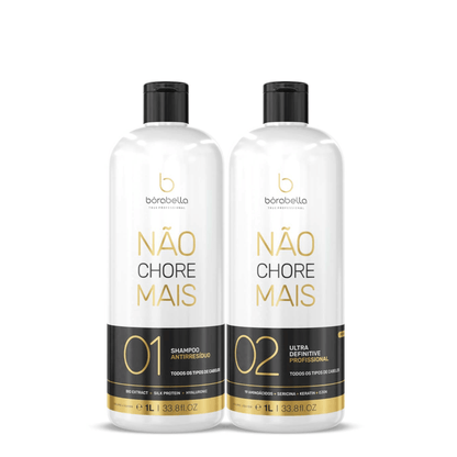Borabella Não Chore Mais No More Crying Brazilian Keratin Treatment 2x1000ml 33.8 oz | Progressive Brush | Smoothing and Straightening System | Volume Reducer | 100% Straight Hair - BUY BRAZIL STORE - save on brazilian beauty products