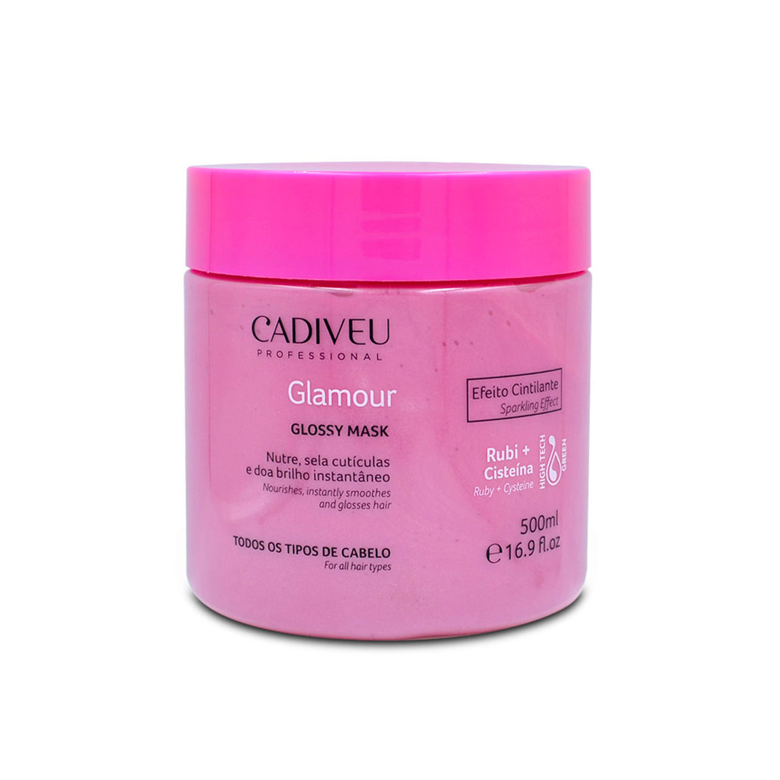 Cadiveu, Glamour Glossy, Masque capillaire pour cheveux, 500g/ /16.9 fl.oz