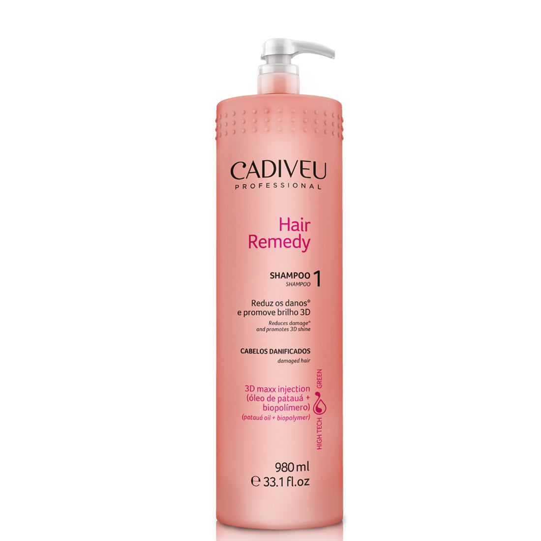 Cadiveu, Hair Remedy Step 1, Shampooing nettoyant en profondeur pour cheveux, 980 ml