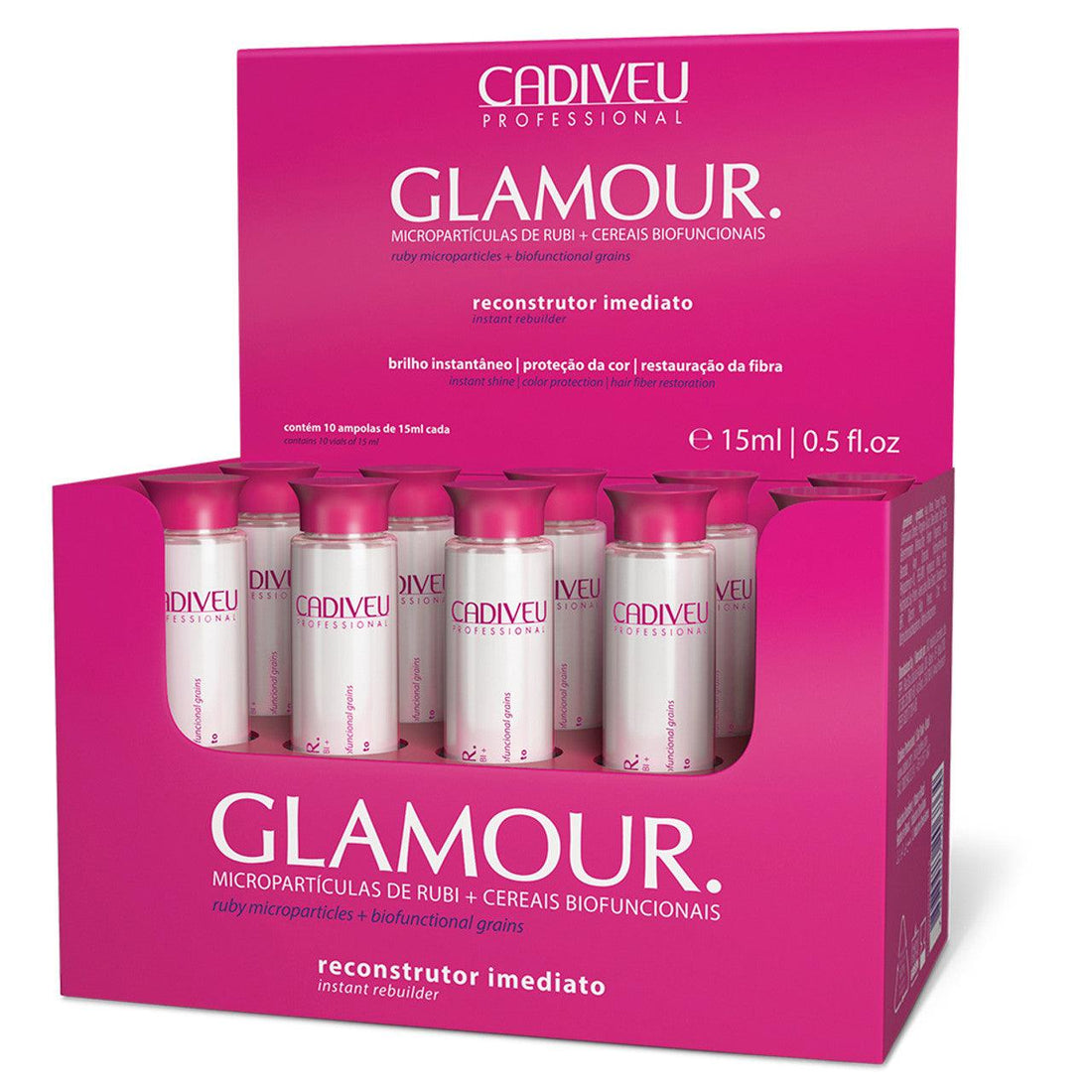 Cadiveu, Kit Ampolas Glamour, 10 unitsx15ml - BUY BRAZIL STORE
