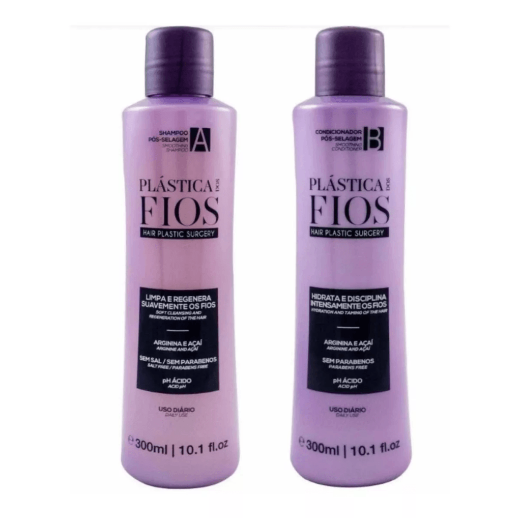Cadiveu, Kit Plastica dos Fios Pos-Selagem A e B, 2x300ml | 10.1 fl oz - BUY BRAZIL STORE