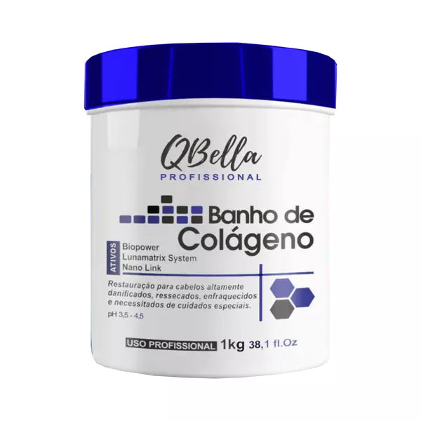 QBella, Banho de Colageno, Maska do włosów do włosów, 1kg 