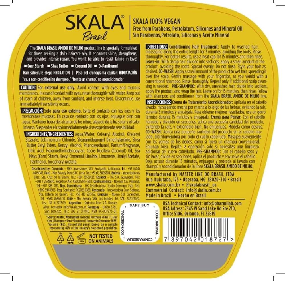 Skala Expert Corn Starch Hair Cream – Creme da Skala de Amido de Milho